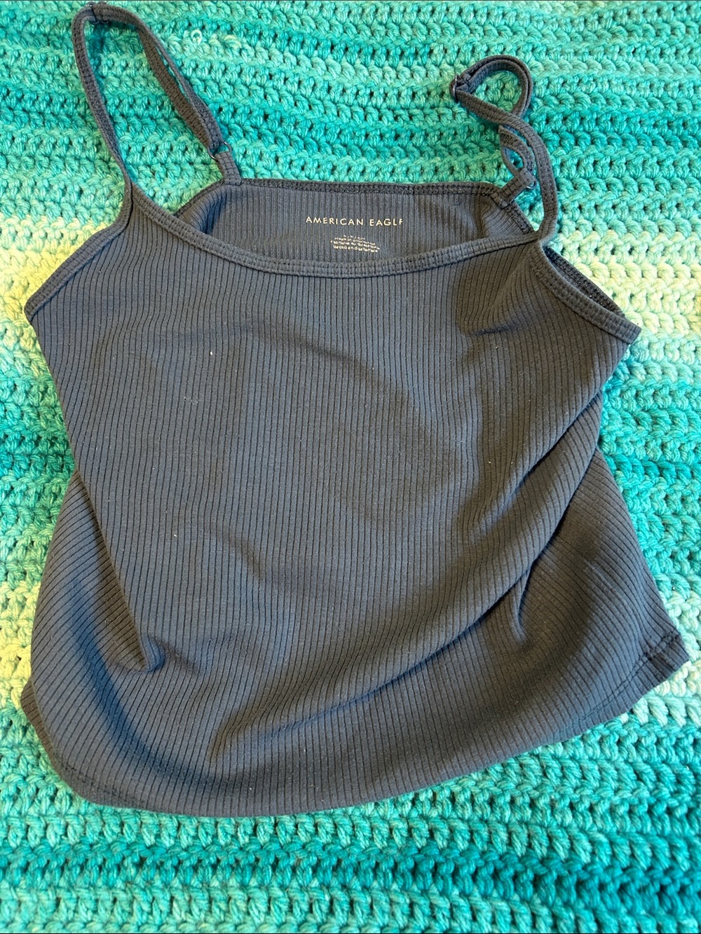 American Eagle Outfitters Blue Ribbed Tank Cami